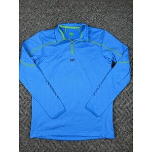 Helly Hansen 1/4 Zip Jacket Sweater Womens Size Large Blue Pullover